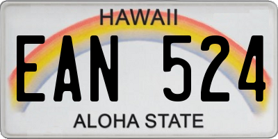 HI license plate EAN524