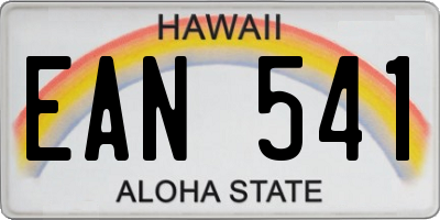 HI license plate EAN541