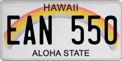 HI license plate EAN550
