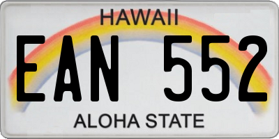 HI license plate EAN552