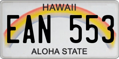 HI license plate EAN553