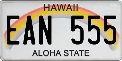 HI license plate EAN555