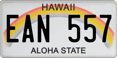 HI license plate EAN557
