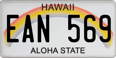 HI license plate EAN569