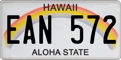 HI license plate EAN572