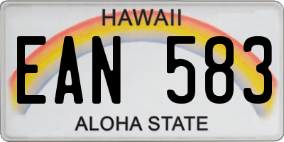 HI license plate EAN583