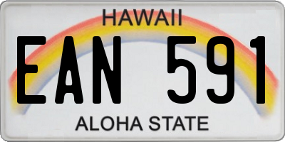 HI license plate EAN591