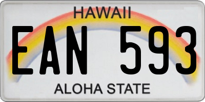 HI license plate EAN593