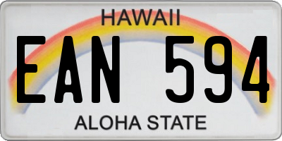 HI license plate EAN594
