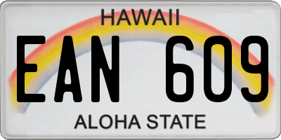 HI license plate EAN609