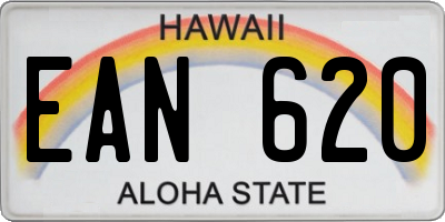 HI license plate EAN620