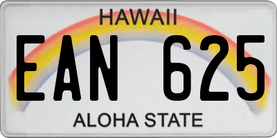 HI license plate EAN625
