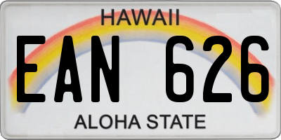 HI license plate EAN626