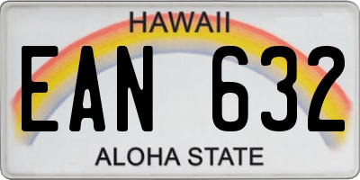 HI license plate EAN632