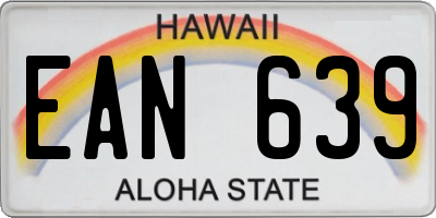 HI license plate EAN639