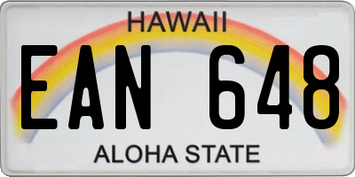 HI license plate EAN648