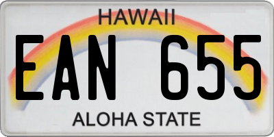 HI license plate EAN655
