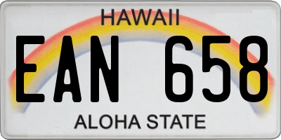 HI license plate EAN658