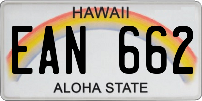HI license plate EAN662