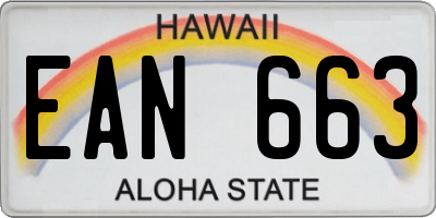 HI license plate EAN663