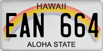 HI license plate EAN664