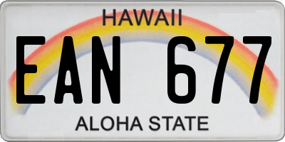 HI license plate EAN677