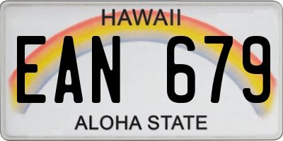 HI license plate EAN679