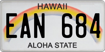 HI license plate EAN684