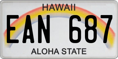 HI license plate EAN687