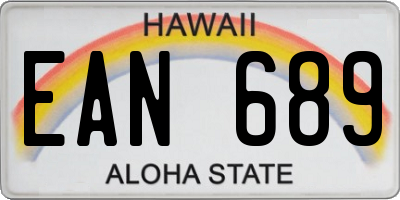 HI license plate EAN689