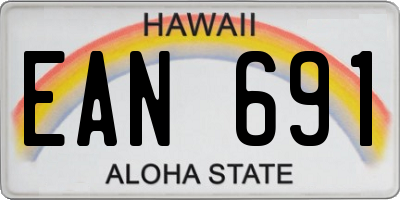HI license plate EAN691