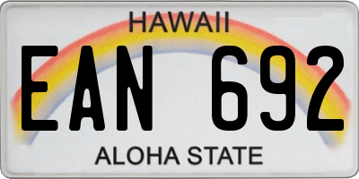 HI license plate EAN692