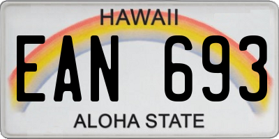 HI license plate EAN693
