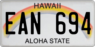 HI license plate EAN694