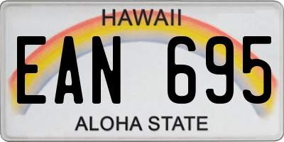 HI license plate EAN695