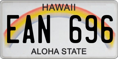 HI license plate EAN696