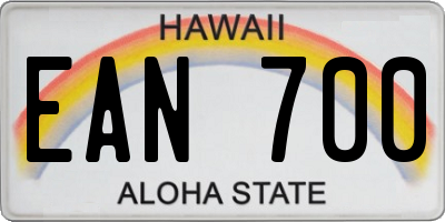 HI license plate EAN700