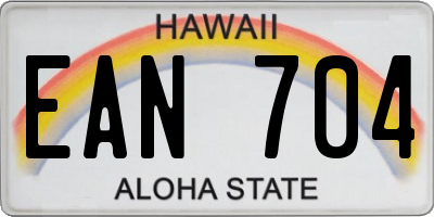 HI license plate EAN704