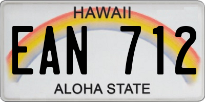 HI license plate EAN712