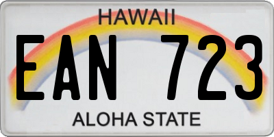 HI license plate EAN723