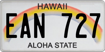 HI license plate EAN727