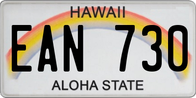 HI license plate EAN730