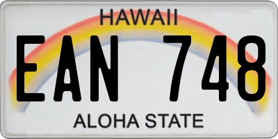 HI license plate EAN748