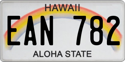HI license plate EAN782