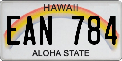 HI license plate EAN784
