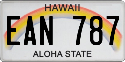 HI license plate EAN787