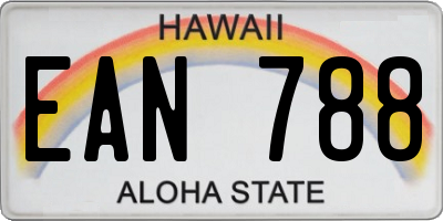 HI license plate EAN788
