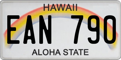 HI license plate EAN790