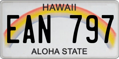 HI license plate EAN797