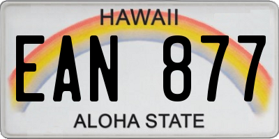 HI license plate EAN877